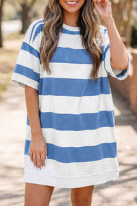 royal blue t shirt dress Stripe Tshirt Sun Bound Promo Regalia Gowns Collection | **Size Chart is included COLOR:Night Blue