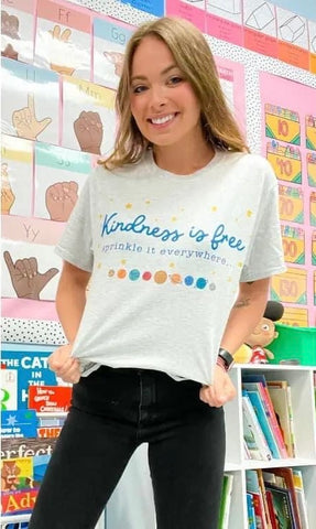 Kindness is Free Sprinkle it Everywhere… Tee - Planets and Stars - Youth and Adult Sizing