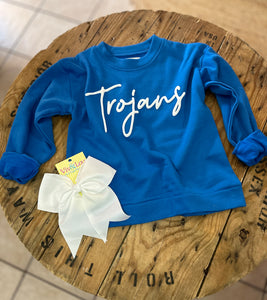 Super Soft ‘Trojans’ Puff Script Lettering Youth Pullover