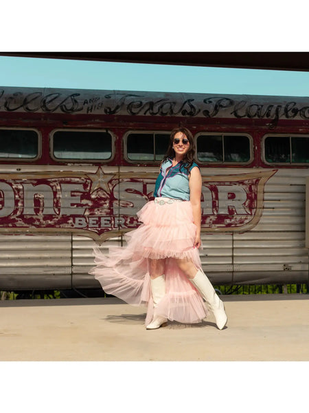 Western Inspired Lightweight Denim Sleeveless Collared Top