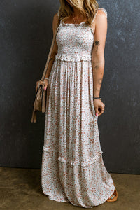 Ditsy Floral Maxi Dress with Smocked Bodice