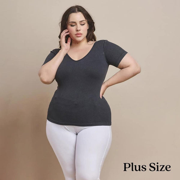 Reversible U or V Seamless Short Sleeve Top