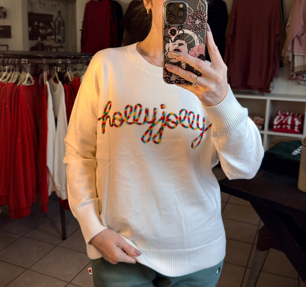 Colorful Holly Jolly Christmas Knit Sweater