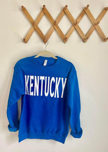 Kentucky Block Flocked Lettering Sweatshirt - Royal Blue