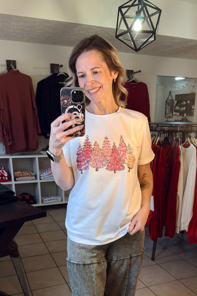 Pink Christmas Trees Tee
