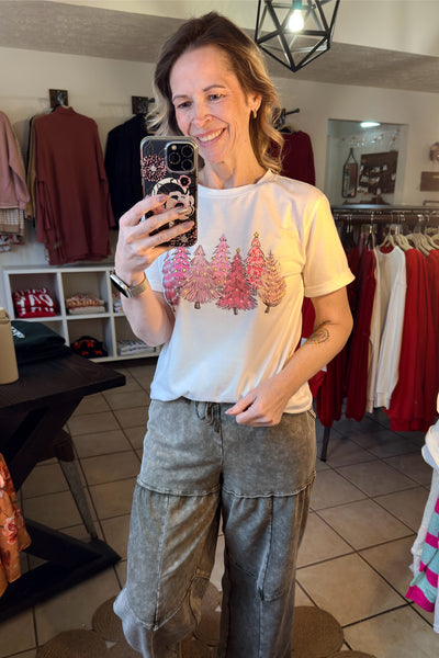 Pink Christmas Trees Tee