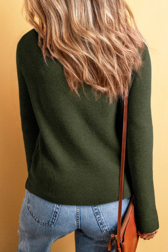 Dark Olive Green Button Front Cardigan