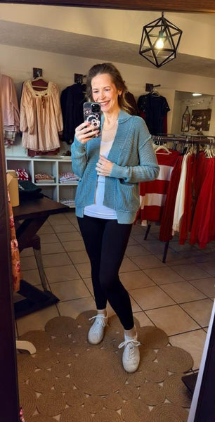 Open Front Exposed Seam Cardigan with Uneven Hemline