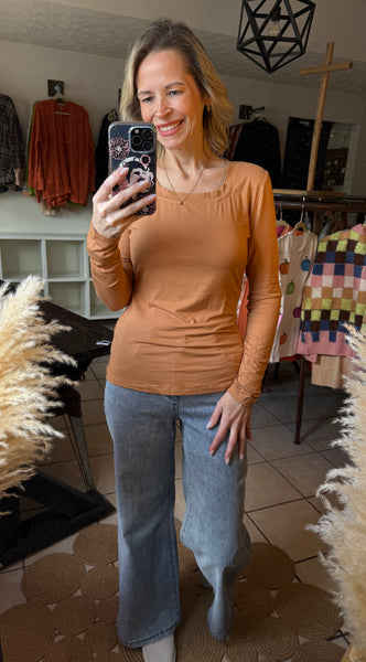 Black Basic Long Sleeve Fitted Top