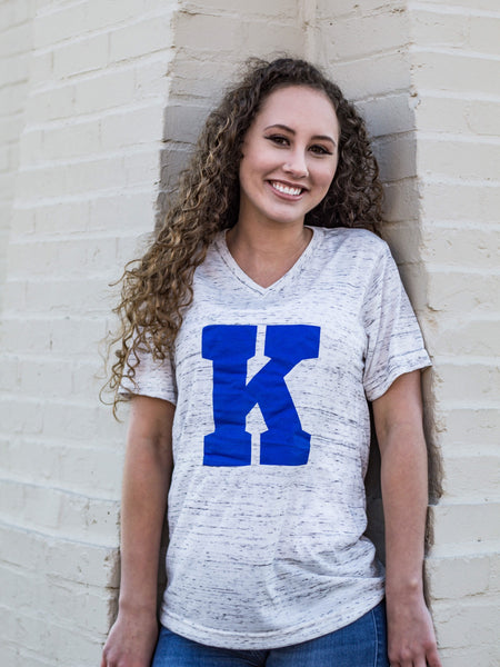 Big K-Kentucky-V Neck-Clothing-Sports-Team-vneck-Power K-Bluegrass State-K-Game Day-Blue-Apparel-University of Kentucky-Wildcats-BBN-Big Blue Nation-Wildcats-Cats-Big Blue-Power K