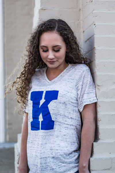 Big K-Kentucky-V Neck-Clothing-Sports-Team-vneck-Power K-Bluegrass State-K-Game Day-Blue-Apparel-University of Kentucky-Wildcats-BBN-Big Blue Nation-Wildcats-Cats-Big Blue-Power K