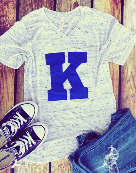 Big K-Kentucky-V Neck-Clothing-Sports-Team-vneck-Power K-Bluegrass State-K-Game Day-Blue-Apparel-University of Kentucky-Wildcats-BBN-Big Blue Nation-Wildcats-Cats-Big Blue-Power K