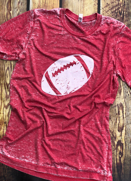 Football-Red-Tshirt-Louisville-Graphic Tee-Football Season-Game Day-City Vibes-Red-Apparel-Womens-Mens-Unisex Fit-Team Sport-Tailgating-Football Season-Red-Acid Wash-University of Louisville-Alabama-Roll Tide-Cardinals-Favorite Team-Go Team-Touchdown-Friday Nights