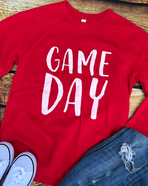 Game Day-Sweatshirt-Red-Football-Basketball-Sports-Louisville-University of Louisville-Cards-Cardinals-Sports-Tailgating