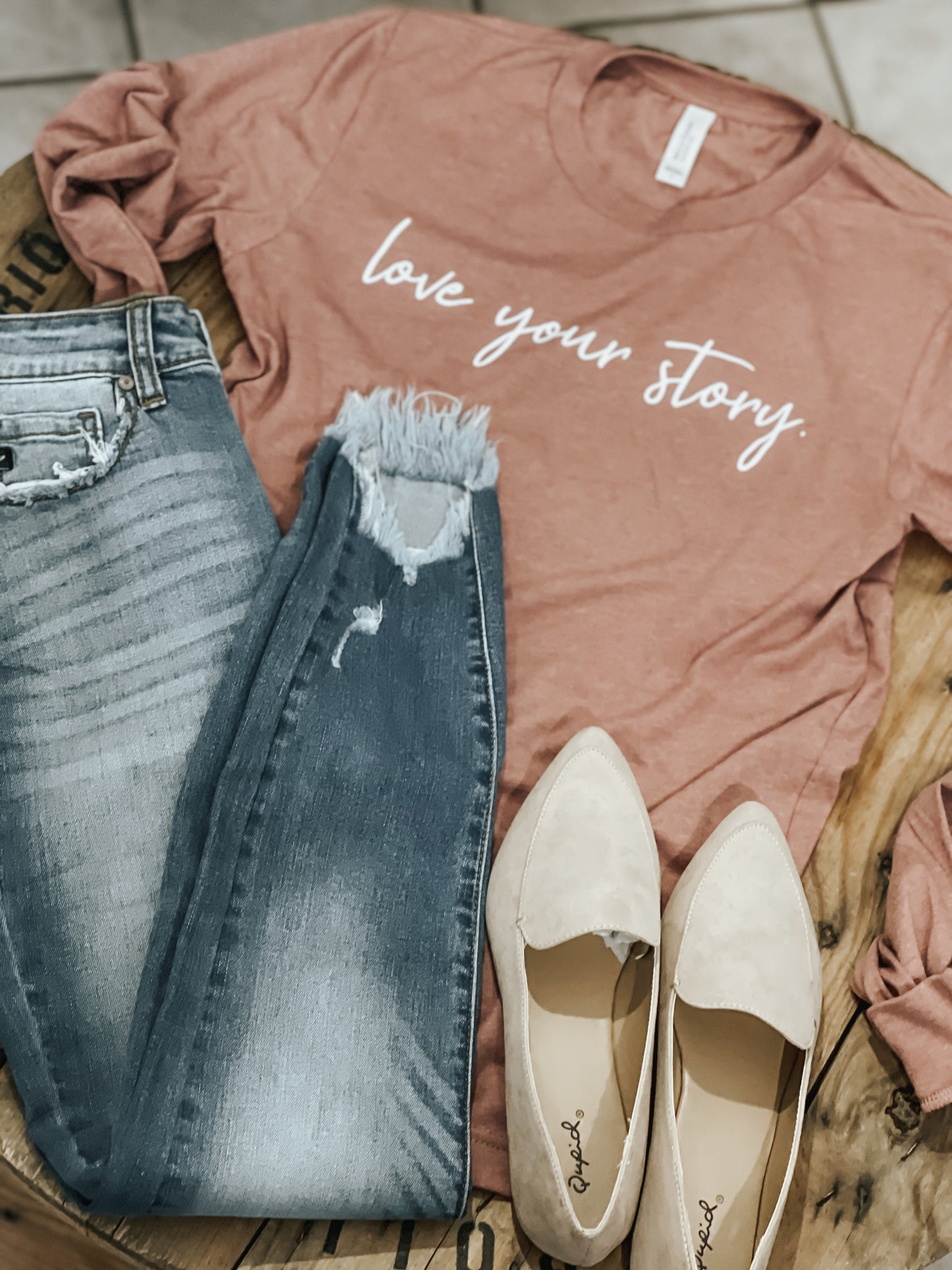 Love Your Story - Long Sleeve - T-shirt  - Mauve