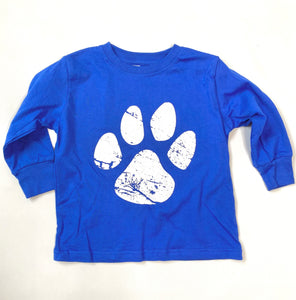 Kids Paw Print-Blue-Tshirt-Paw Print -Wildcats