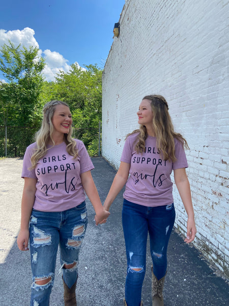 Girls Support Girls- Tshirt - Heather Orchid - Glass Ceilings