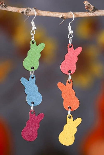 Colorful Easter Bunny Earrings