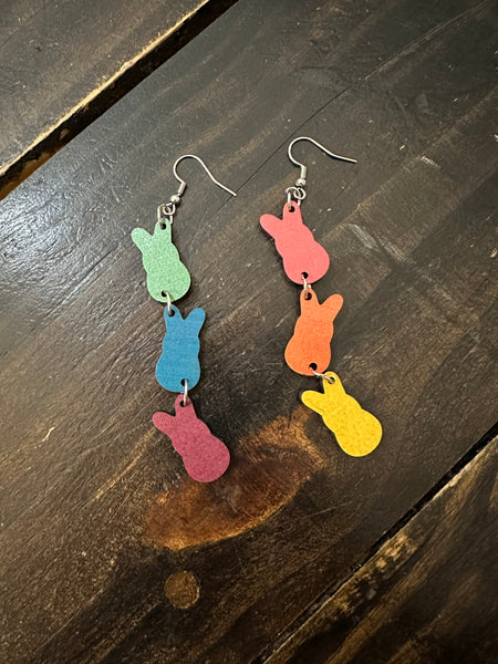 Colorful Easter Bunny Earrings
