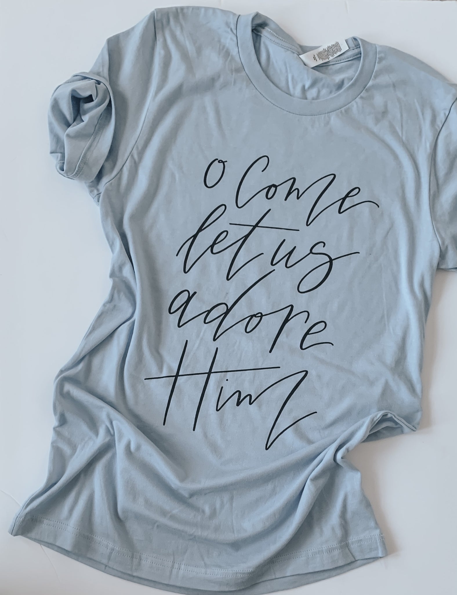 O Come Let Us Adore Him- Christmas Short Sleeve Shirt