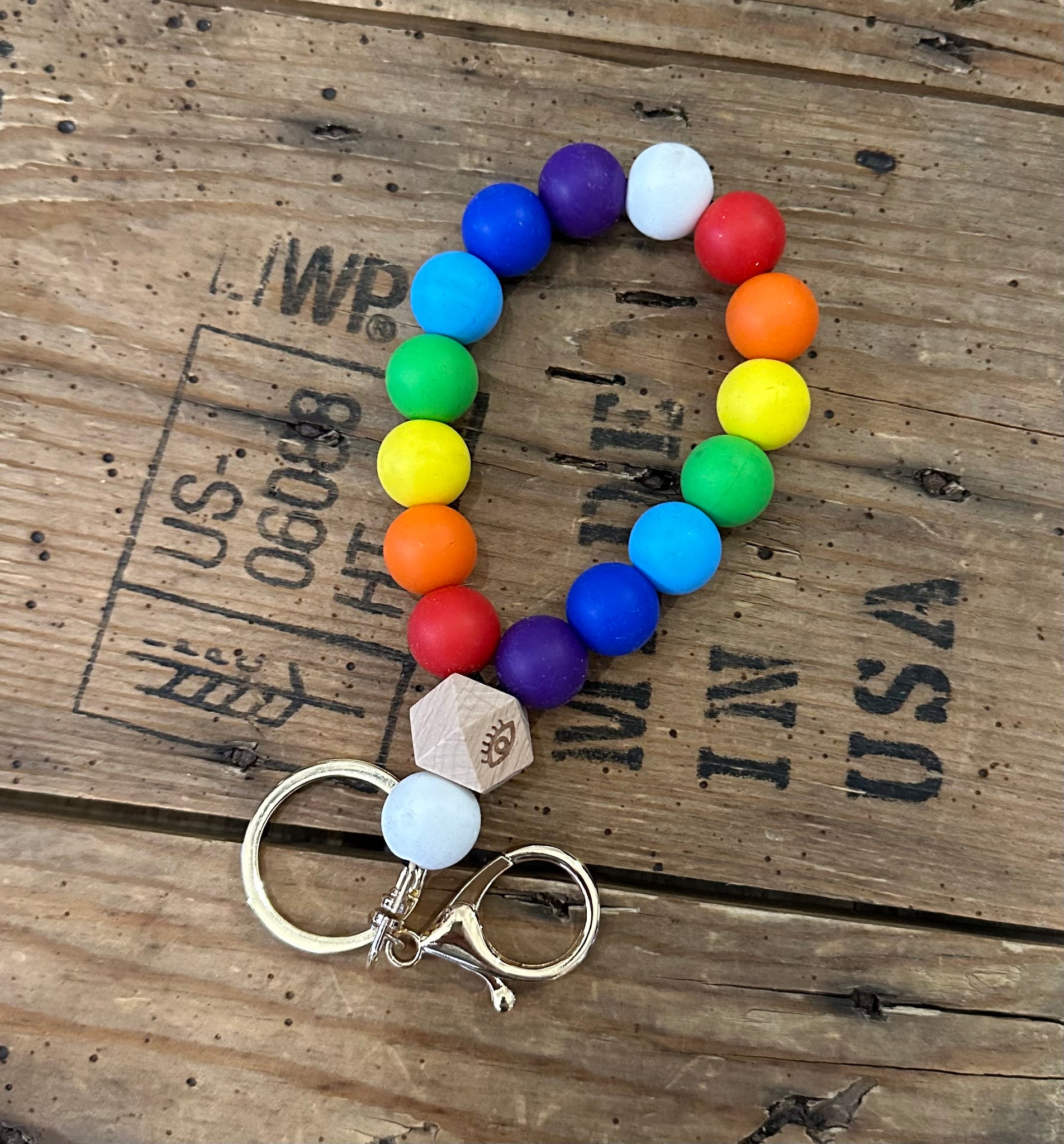 Silicone Beaded Bracelet Keychain Pendant by For Boys & Girls