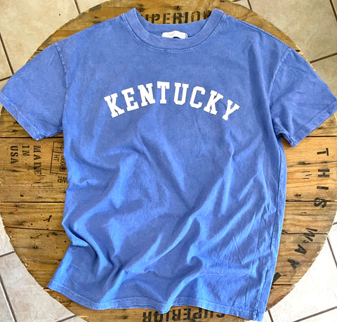 Kentucky Mineral Wash Blue T-shirt - Wildcats