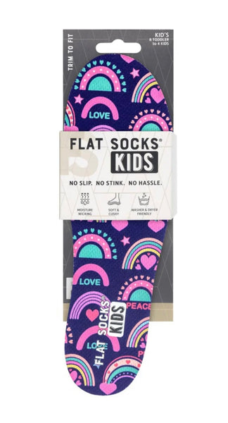 KID’s Flat Socks - KID’S SIZING - Shoe Inserts - Fits 8 Toddler to Big Kids 4