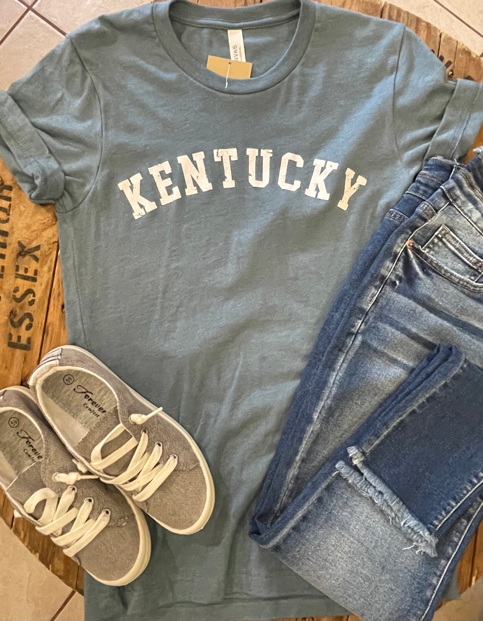 Kentucky T-shirt - Steel Blue -Bella Canvas Tee