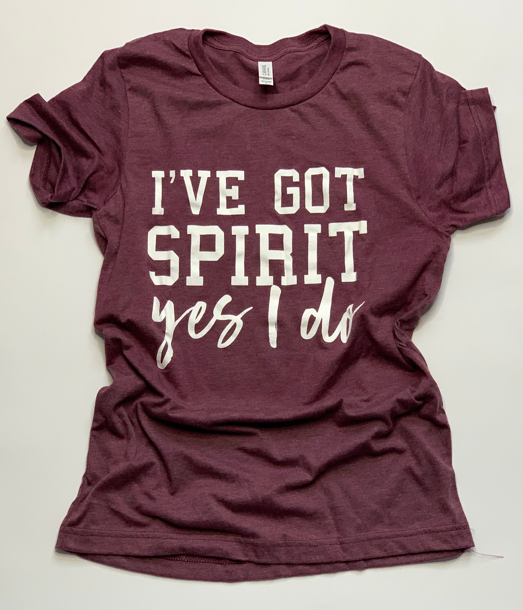 Sports Mom - I’ve Got Spirit- Game Day- Maroon- Tshirt
