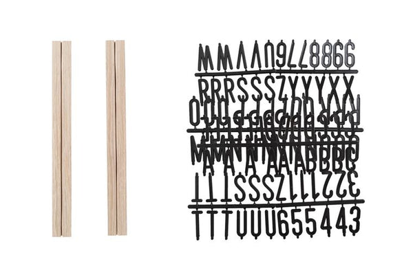 Wood Ledge and Letter Set, Neutral